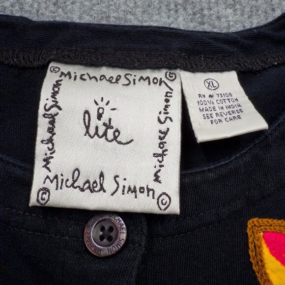 Michael Simon Lite Fall Festival Leaf Cardigan Embroidered Art to Wear Size XL - Picture 7 of 11